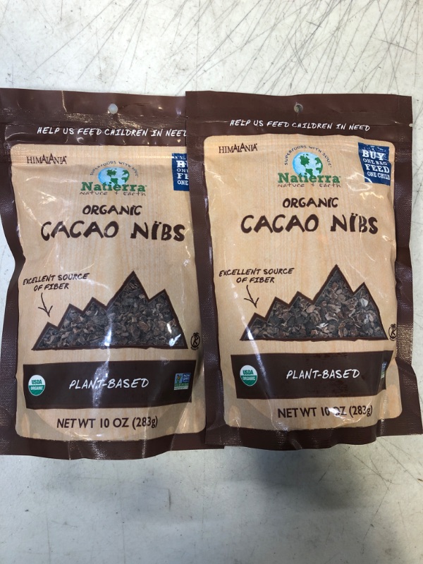 Photo 2 of [LOT OF 2] NATIERRA Himalania Organic Cacao Nibs Pouch | Non-GMO & Vegan | 10 Ounce (EXP: 05/2023)
