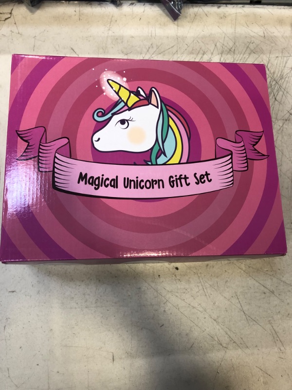 Photo 2 of Dazmers Magical Unicorn Stuffed Animals Gift Set - 15" - Plush Unicor with Pink Sunglasses, Purse, Sparkling Gem Stones, Glitter, and 5 Markers - Perfect for Girls Who Love Unicorns, Stuffed Plushie