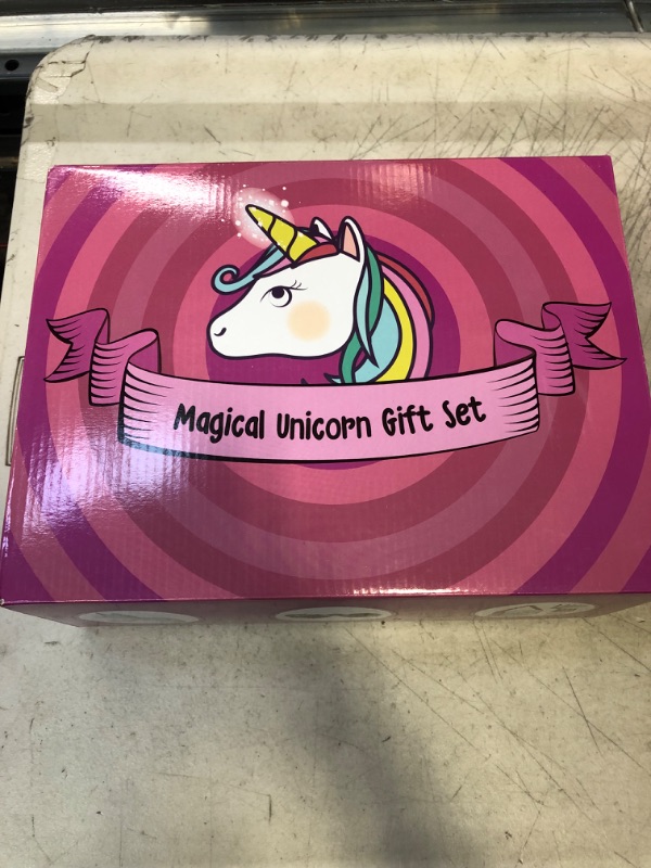 Photo 2 of Dazmers Magical Unicorn Stuffed Animals Gift Set - 15" - Plush Unicor with Pink Sunglasses, Purse, Sparkling Gem Stones, Glitter, and 5 Markers - Perfect for Girls Who Love Unicorns, Stuffed Plushie