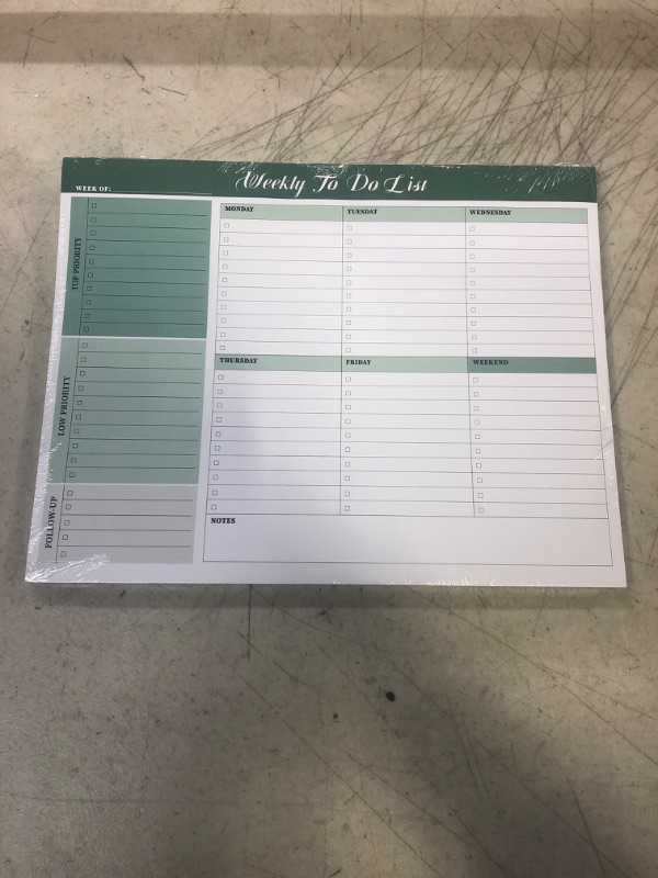 Photo 2 of Weekly Planner Pad -Weekly To Do List Notepad with 52 Tear Off Sheets?8.5"×11"?- Undated Weekly Desk Planner for Women & Man,Work and Home-Greenery Sway
