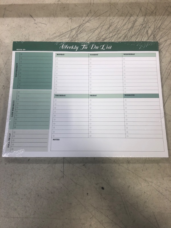 Photo 2 of Weekly Planner Pad -Weekly To Do List Notepad with 52 Tear Off Sheets?8.5"×11"?- Undated Weekly Desk Planner for Women & Man,Work and Home-Greenery Sway
