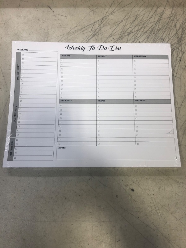 Photo 2 of Weekly Planner Pad -Weekly To Do List Notepad with 52 Tear Off Sheets?8.5"×11"?- Undated Weekly Desk Planner for Women & Man,Work and Home-Subtle Ash
