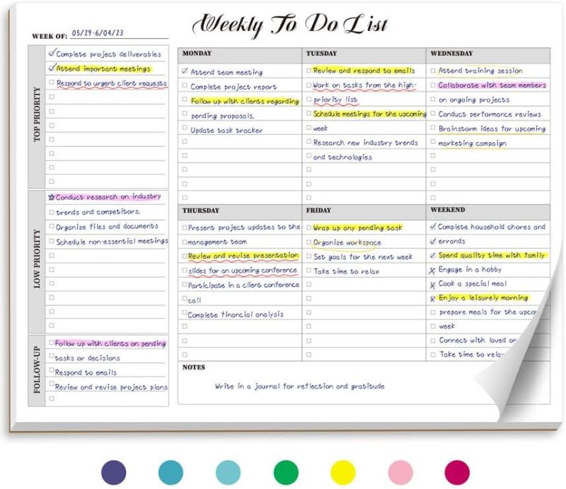 Photo 1 of Weekly Planner Pad -Weekly To Do List Notepad with 52 Tear Off Sheets?8.5"×11"?- Undated Weekly Desk Planner for Women & Man,Work and Home-Subtle Ash
