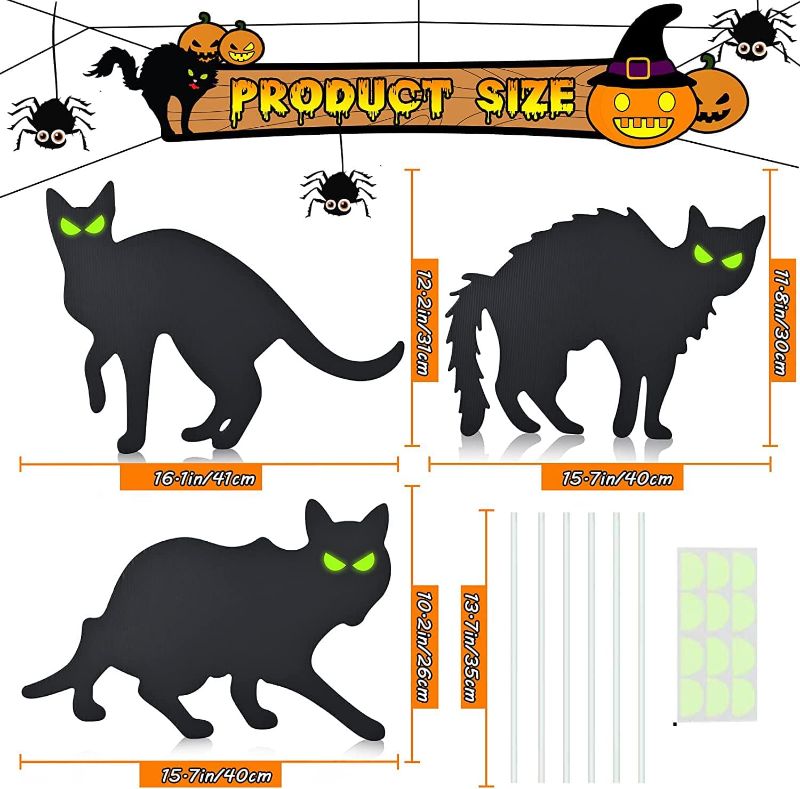 Photo 3 of [5 Pack] Halloween Black Cat Yard Signs Black Cat Lawn Decorations Outdoor, Scary Family Home Front Yard Signs Halloween Decorations for Outdoor Yard Decor
