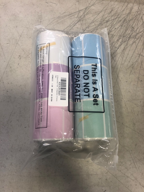 Photo 2 of 6 Rolls 2.25 x 1.25'' Direct Thermal Labels, 3000 Pcs Square Self Adhesive Address Shipping Thermal Stickers, Colorful Barcode Label for Printer School Office Business DIY Logo, 500pcs/ 1 Color
