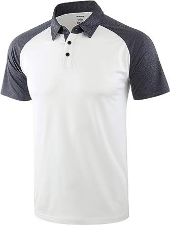 Photo 1 of DESPLATO Men's Casual Performance Basic Lightweight Active Tagless Short Sleeve Golf Polo Shirts [SIZE: LARGE]
