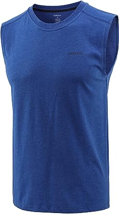 Photo 1 of DESPLATO Men's Tagless Workout Gym Muscle Athletic Running Hiking Active Tank Top Sleeveless T Shirts [SIZE: XXL]

