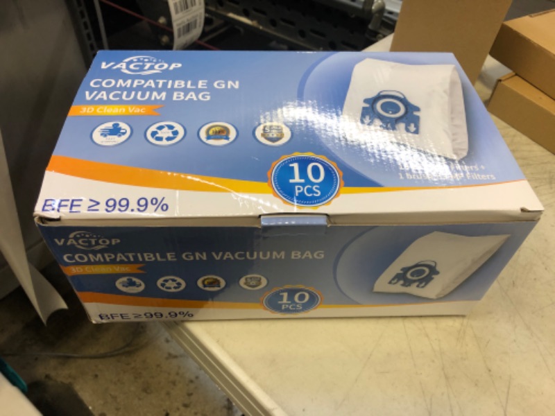 Photo 2 of 10 Pack 6 Layer 3D Airclean Bags Replacement for Miele GN Vacuum Cleaner Bags Canister Bags Fit for Miele Classic C1, Complete C2, Complete C3, S800, S600,S2, S5, S8 Series(10 Bags & 6 Filters & 1 Brush)