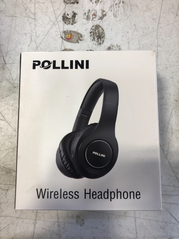 Photo 2 of Bluetooth Headphones Wireless, pollini 40H Playtime Foldable Over Ear Headphones with Microphone, Deep Bass Stereo Headset with Soft Memory-Protein Earmuffs for iPhone/Android Cell Phone/PC (Black)