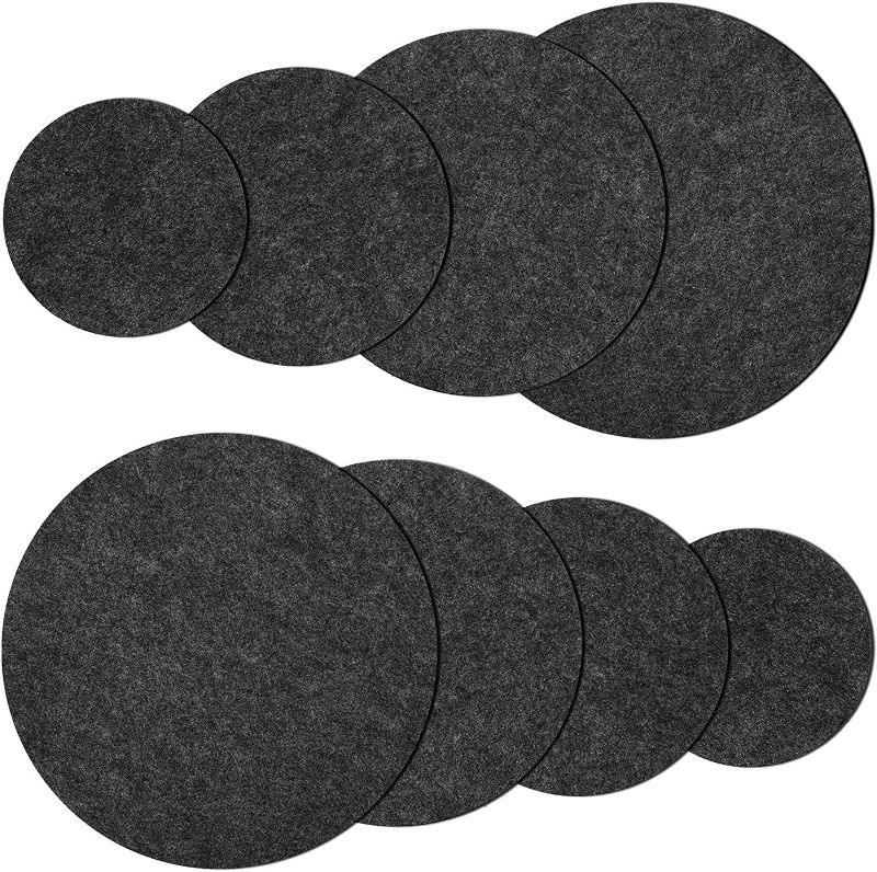 Photo 1 of 8 Pieces Plant Coaster Mat Planting Coasters Durable Plant Tray Flower Pot Saucers for Garden Courtyard Pot Mat Indoor Outdoor, 4/6/ 8/10 Inch (Dark Grey)
