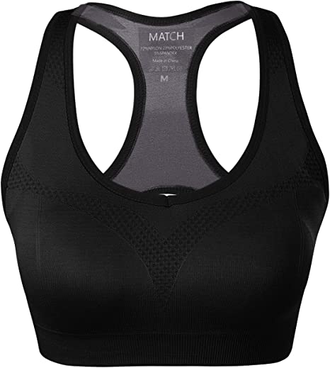 Photo 1 of SIZE M - Match Womens Sports Bra Wirefree Seamless Padded Racerback Yoga Bra for Workout Gym Activewear with Removable Pads #0001
