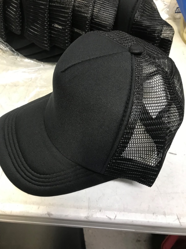 Photo 2 of 9 COUNT OF TRUCKER HATS BLACK 