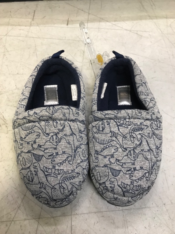 Photo 1 of KIDS SIZE 11/12 DINORSAUR GREY AND BLUE SLIPPERS 