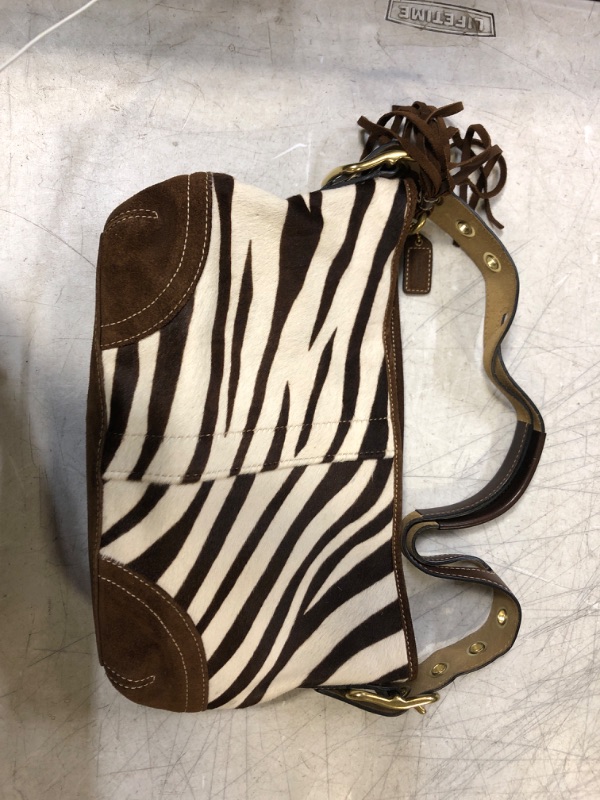 Photo 2 of COACH ZEBRA PRINT BROWN PURSE 