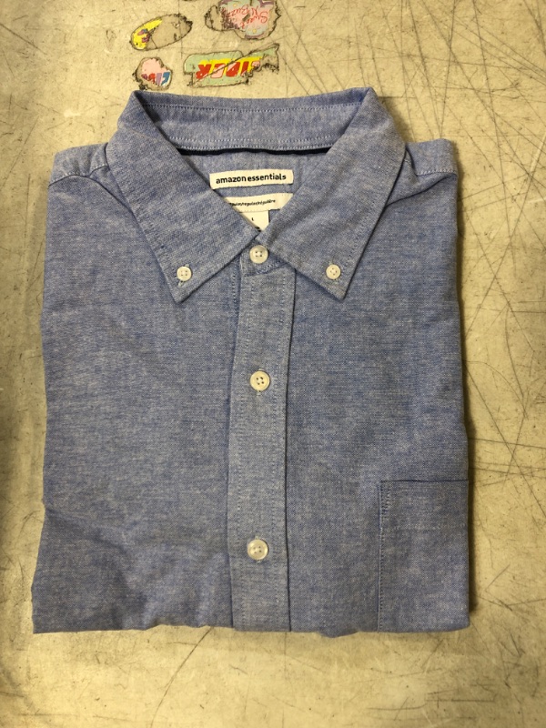 Photo 1 of AMAZON ESSENTIALS LARGE BLUE BUTTON UP SHIRT