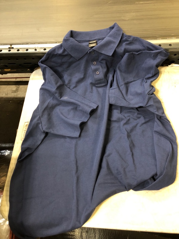 Photo 2 of HANES X-TEMP DARK BLUE COLLARED SHIRT SIZE 3XL ** SLIGHTLY WORN 