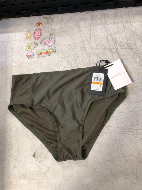 Photo 2 of DKNY Women's Standard High Waisted Full Coverage Bikini Bottom Bathing Suit SIZE SMALL Moss