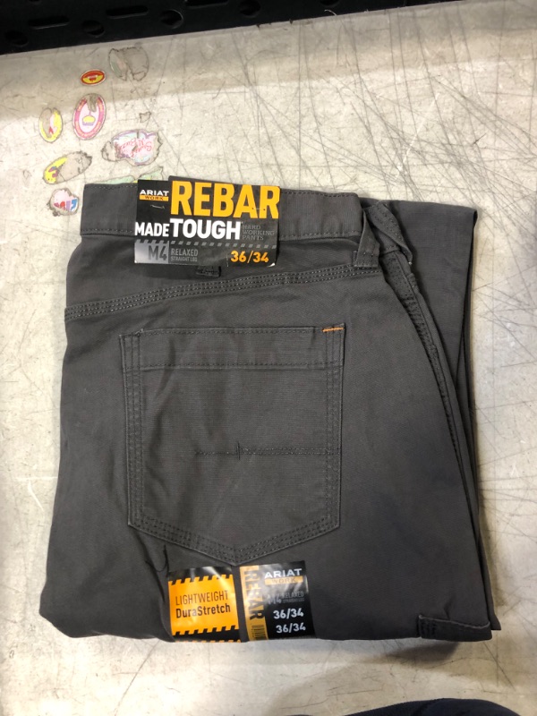 Photo 2 of Ariat Men S Rebar M4 Low Rise Durastretch Made Tough Stackable Straight Leg Pant SIZE 36/34
