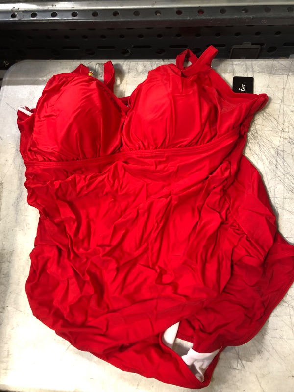 Photo 1 of AQUA EVE RED ONE PIECE BATHING SUIT SIZE 22 WOMENS 