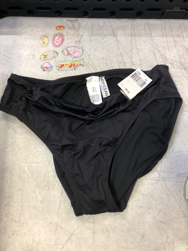 Photo 2 of  Womens 24th & Ocean Solid Mid Waist Swim Bottoms SIZE LARGE 
