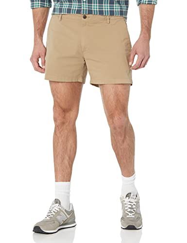 Photo 1 of Amazon Essentials Men's Slim-Fit 5" Flat-Front Comfort Stretch Chino Short (Previously Goodthreads), Khaki Brown, 30
