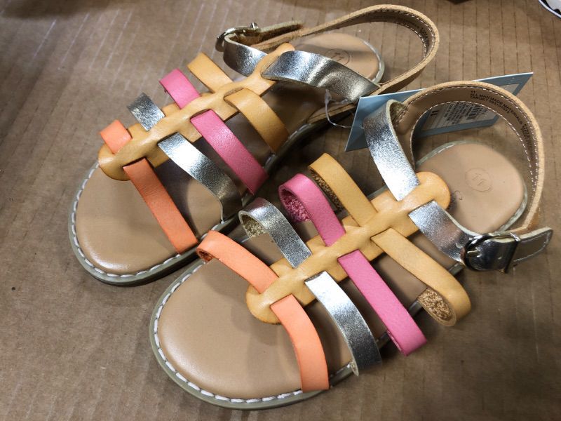 Photo 2 of size 11---Toddler Girls' Shanel Colorblock Ankle Strap Sandals - Cat & Jack  