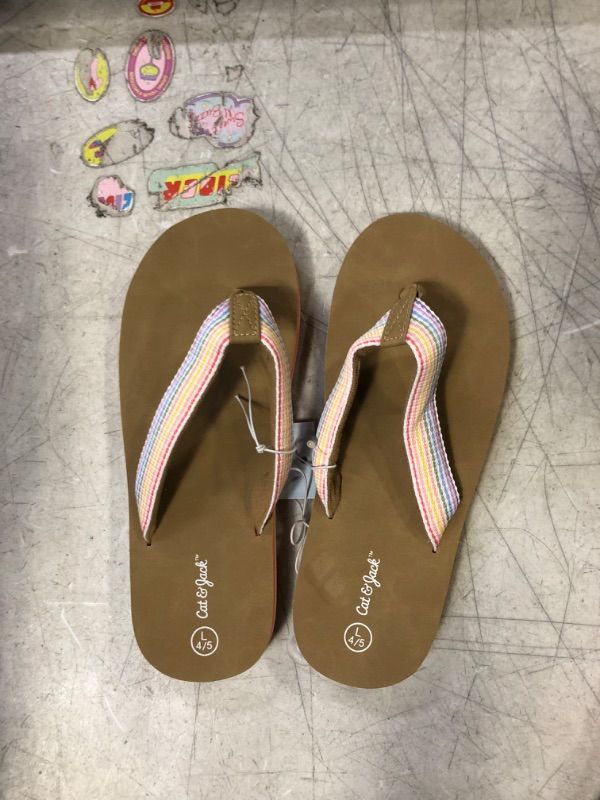 Photo 3 of Girls' Ava Slip-on Thong Sandals - Cat & Jack Tan L
