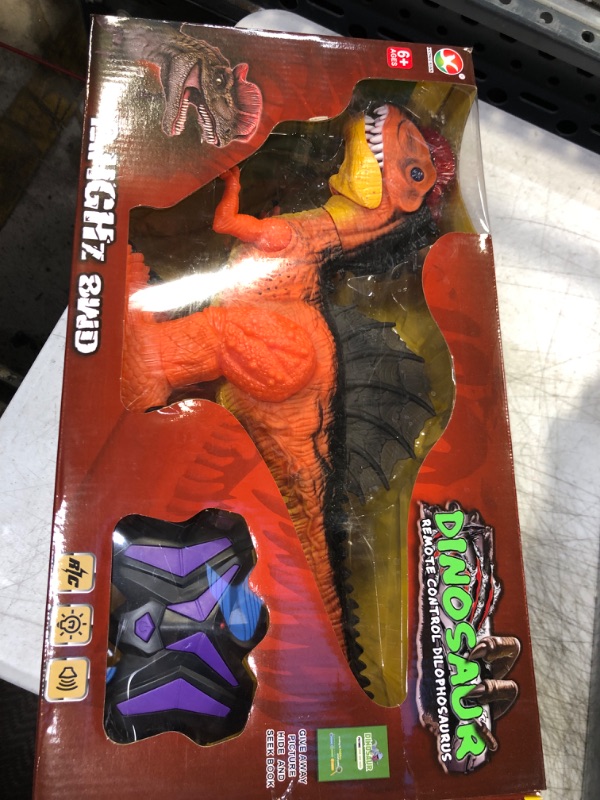 Photo 2 of BEZGAR Remote Control Dinosaur Toys for Kids 3 4 5 6 7 Remote Control Spinosaurus RC Dinosaur Toy Gift for Boys and Girls with Light and Sounds with Rechargeable Battery Simulation Dinosaur
