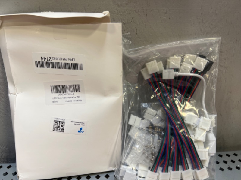 Photo 1 of FUMENTON LED Strip Connector Kit for 5050 10mm 4Pin,Includes 8 Types of 10MM-01, White