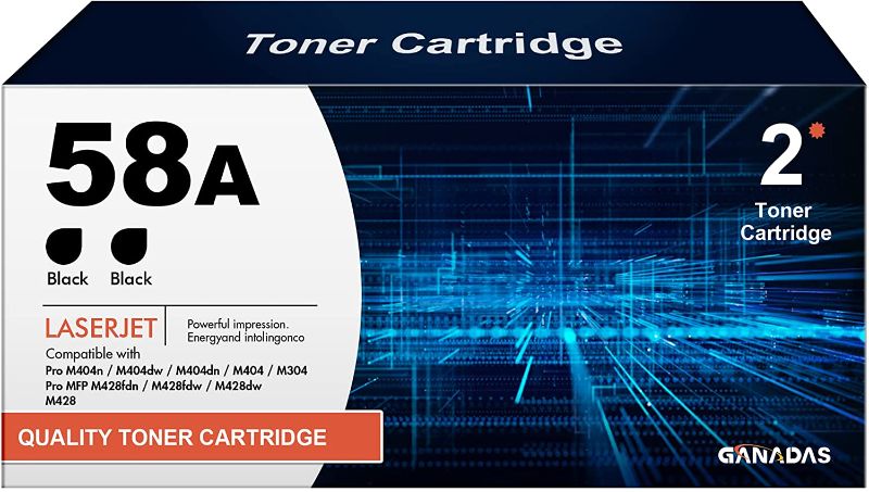 Photo 1 of 58A HP Toner Cartridge Replacement for HP 58A CF258A 58X CF258X Toner Cartridge Compatible with Laserjet Pro M404n M404dn M404dw MFP M428fdw M428dw M428fdn M404 Printer Toner(2 Pack, WITHOUT Chip)
