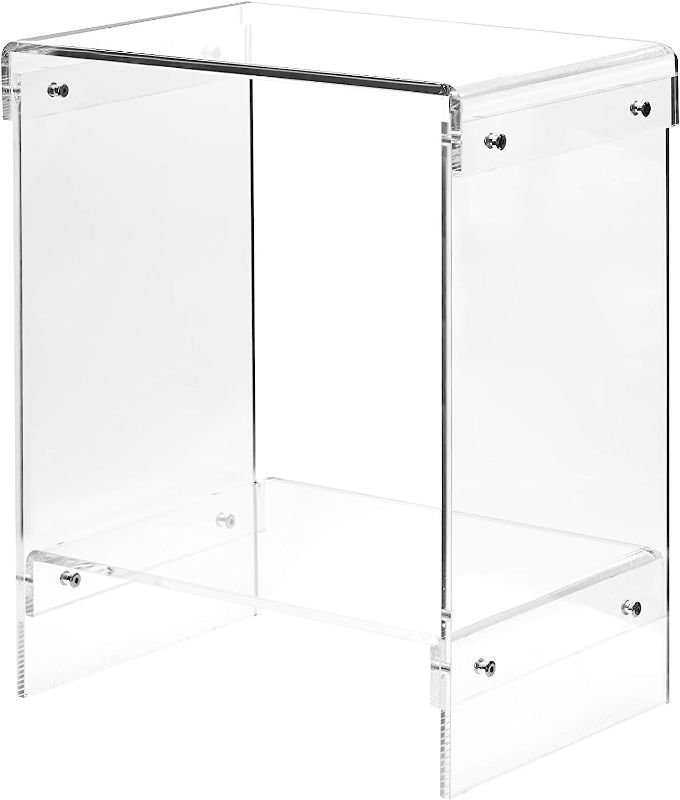 Photo 1 of Artmaze Clear Acrylic End Table?2-Tier?Nightstand for Living Room and Bedroom,Easy Assembly,18x12 inch?22 inch high
