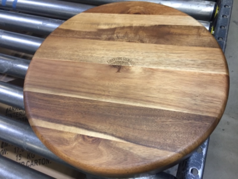 Photo 3 of Kurrajong Farmhouse Round Wooden Serving Tray | Ottoman Tray 15.7" | Round Coffee Table Tray | Decorator Tray | Serving Tray Round | Round Wooden Tray | Round Wood Tray | Round Tray
