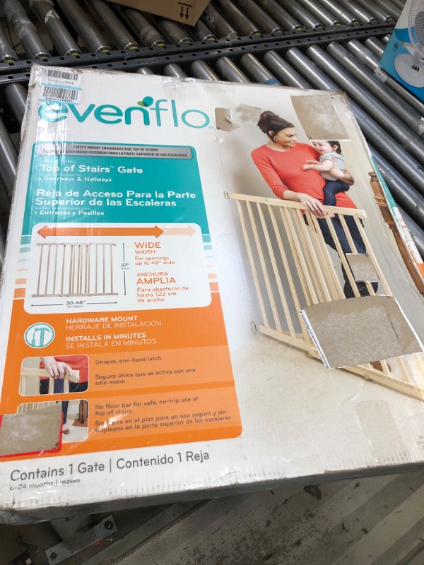 Photo 2 of Evenflo, Top of Stairs, Extra Tall Gate, Tan Wood