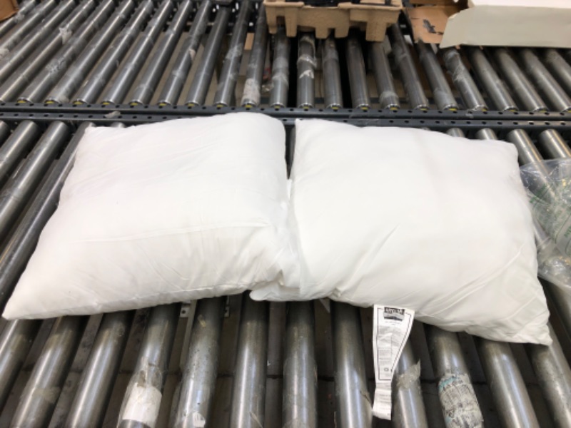 Photo 2 of  Bedding Throw Pillows Insert (Pack of 2, White),  Couch Sofa Cushion, Decorative Pillow and Sham Stuffer for Bed
