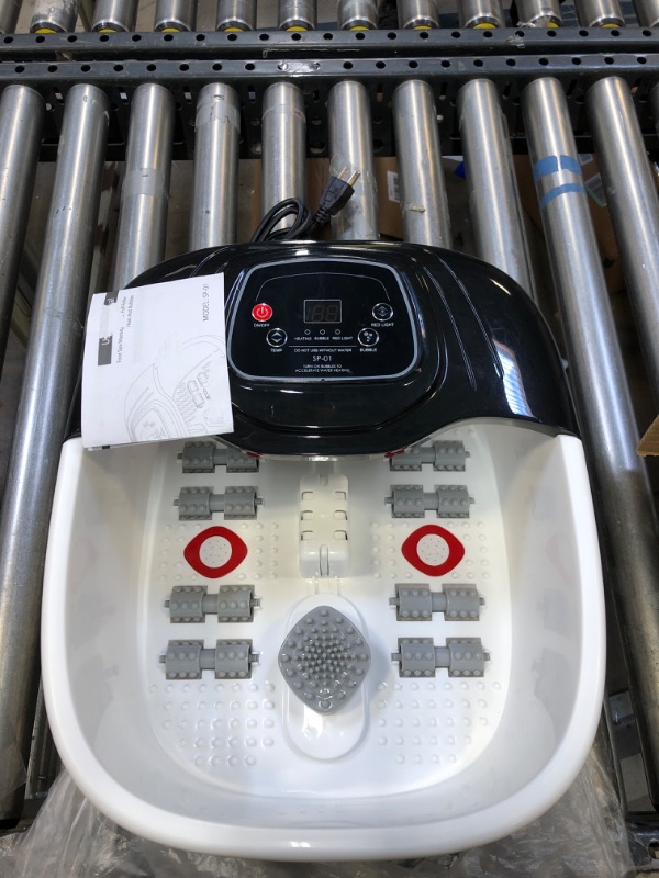 Photo 1 of Foot Spa Bath Massager with Heat, Epsom Salt,Bubbles, Vibration and Red Light,8 Massage Roller Pedicure Foot Spa Tub for Stress Relief,Foot Soaker with Acupressure Massage Points&Temperature Control