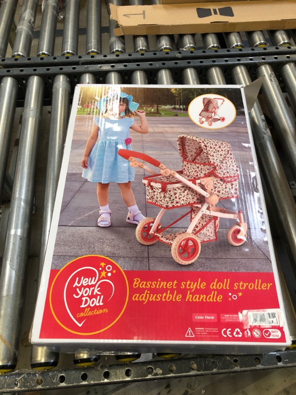 Photo 2 of Convertible Combo Baby Doll Stroller for 3 Year Old Girls & up | Play Toy Baby Stroller for Dolls, Folding Adjustable Bassinet Carriage Buggy with Sto
