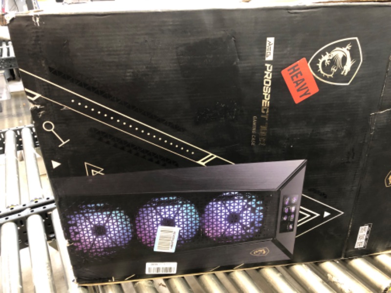 Photo 1 of MSI MEG Prospect 700R – 4.3" Touch Panel Display - Tempered Glass Side Panel - Vertical GPU Mount – 4X ARGB 120mm Fan – Liquid Cooling Support up to 360mm Radiator x 1 – Cable Management System