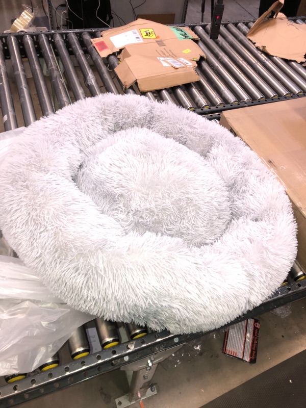 Photo 2 of Best Friends by Sheri The Original Calming Donut Cat and Dog Bed in Shag Fur Frost, Large 36x36
