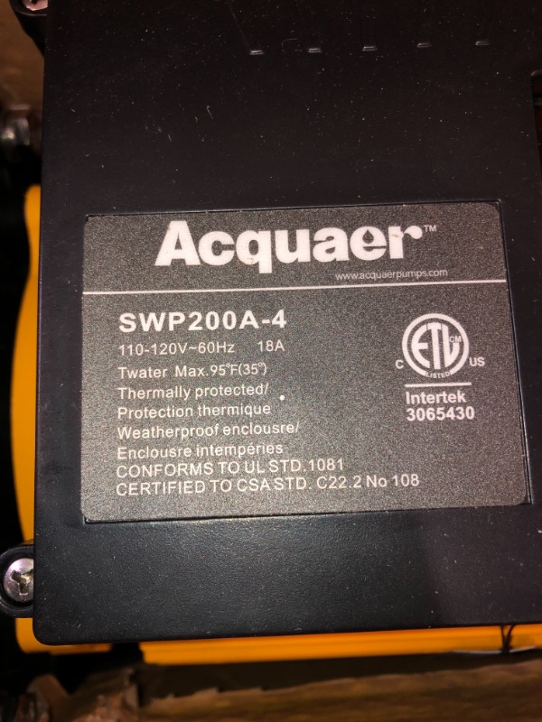 Photo 4 of Acquaer 2 HP Pool Pump, 7860 GPH Above Ground Inground Swimming Pool Pump, 115V High Flow Single Speed Self Priming Pool Pump with Strainer Basket 2HP