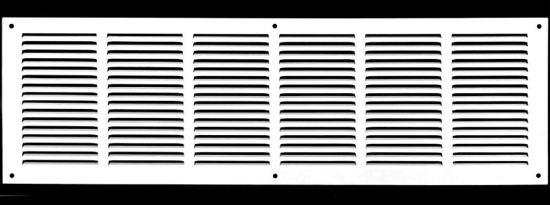 Photo 1 of 30"w X 8"h Steel Return Air Grilles - Sidewall and Ceiling - HVAC Duct Cover - White [Outer Dimensions: 31.75"w X 9.75"h]
