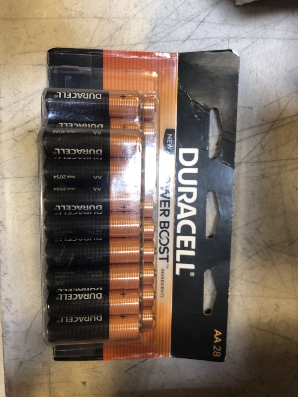 Photo 1 of Duracell Coppertop AA Batteries with Power Boost Ingredients, 28 Count Pack Double A Battery with Long-lasting Power, Alkaline AA Battery for Household and Office Devices