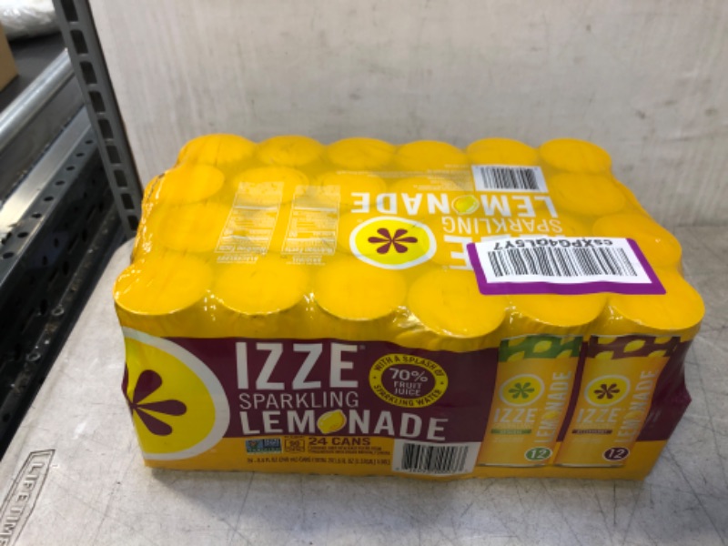 Photo 2 of IZZE Sparkling Juice Lemonade Drink, Real Fruit Juice, No added sugar or preservatives, Lemonade Variety Pack, 8.4oz Sleek Cans (24 Pack) Lemonade Variety Pack 8.4 Fl Oz (Pack of 24)
EXP: FEB 6/2023