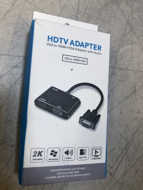 Photo 2 of Zingther Active VGA to HDMI / VGA Dual Monitors,with 3.5mm AUX Stereo Audio Jack, VGA Converter to HDMI and VGA, Power Cable and Stereo Audio Cable Included