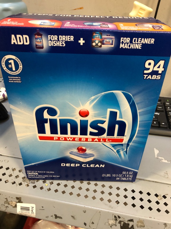 Photo 2 of Finish - All in 1 - Dishwasher Detergent - Powerball - Dishwashing Tablets - Dish Tabs - Fresh Scent, 94 Count (Pack of 1) - Packaging May Vary