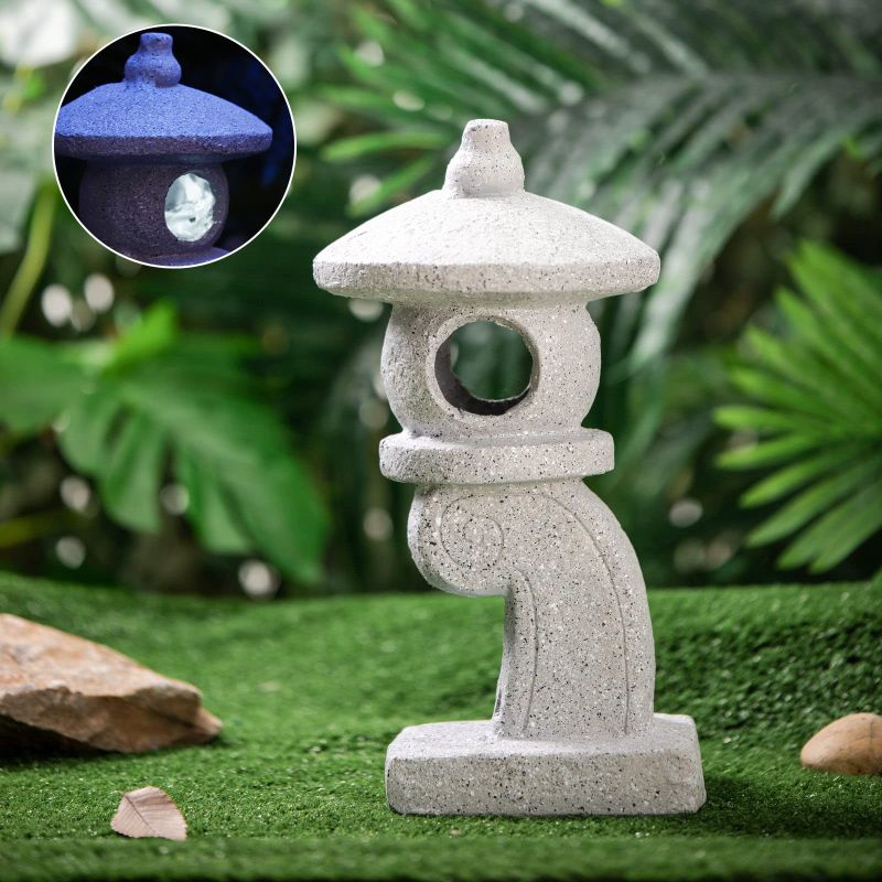 Photo 1 of ALOAK Japanese Solar Zen Pagoda Garden Statue 14.2 inch, Outdoor Japanese Garden Lantern for Home Garden Zen Décor