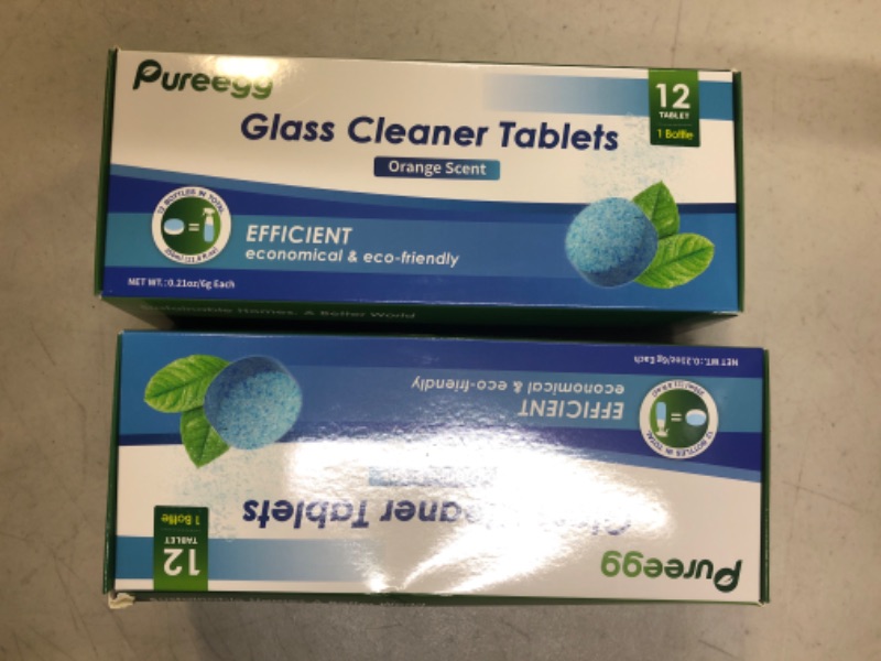 Photo 3 of 2 PACK-----Pureegg Glass Cleaner - 12 Tablets for 12 Bottles - 11.8 fl.oz Bottle - 141.6 fl.oz total - Window Cleaner Tablets Equipped with 1 Reusable Bottle, Biodegradable Glass Cleaner Spray with No Residue, Ammonia-Free & Streak-Free Glass Cleaner for 