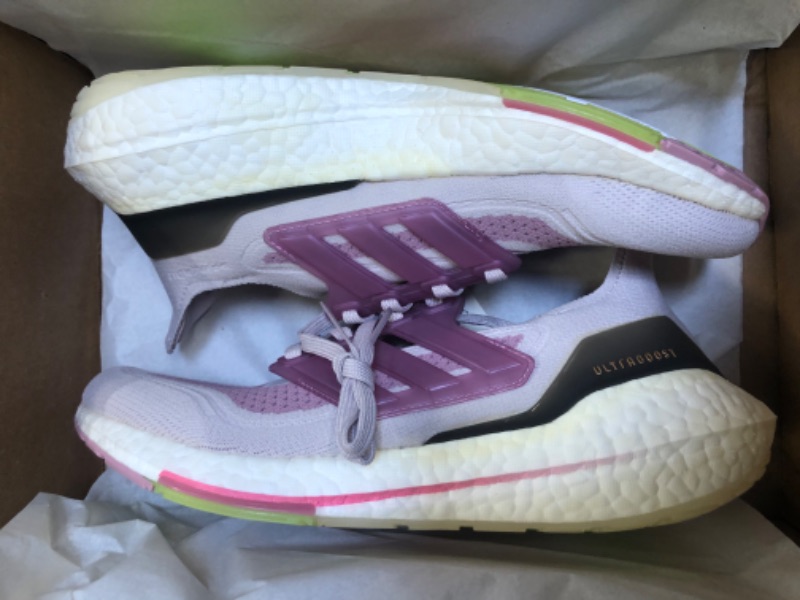 Photo 2 of adidas Women's Ultraboost 21 Running Shoe 7.5 Ice Purple/White/Rose Tone