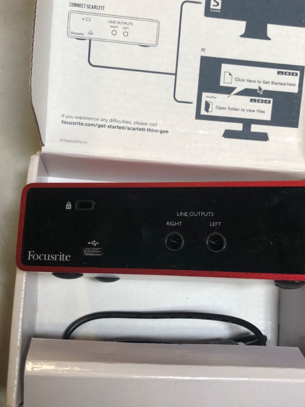 Photo 1 of Focusrite Scarlett Solo 3rd Gen USB Audio Interface, for the Guitarist, Vocalist, Podcaster or Producer — High-Fidelity, Studio Quality Recording, and All the Software You Need to Record Solo (1 Mic Pre) Interface