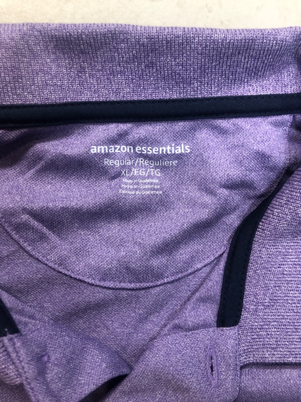 Photo 2 of AMAZON ESSENTIALS MENS POLO SHIRT PURPLE HEATHER SIZE XL