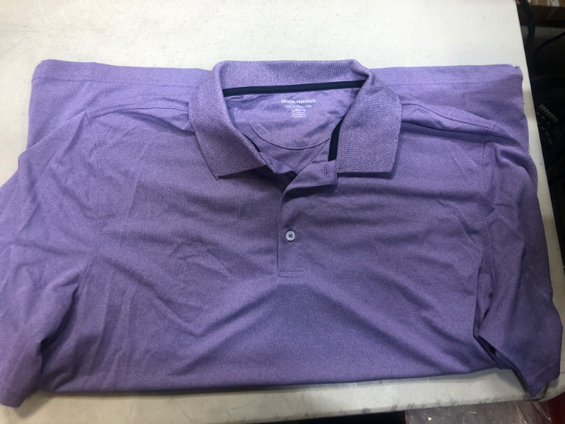 Photo 1 of AMAZON ESSENTIALS MENS POLO SHIRT PURPLE HEATHER SIZE XL